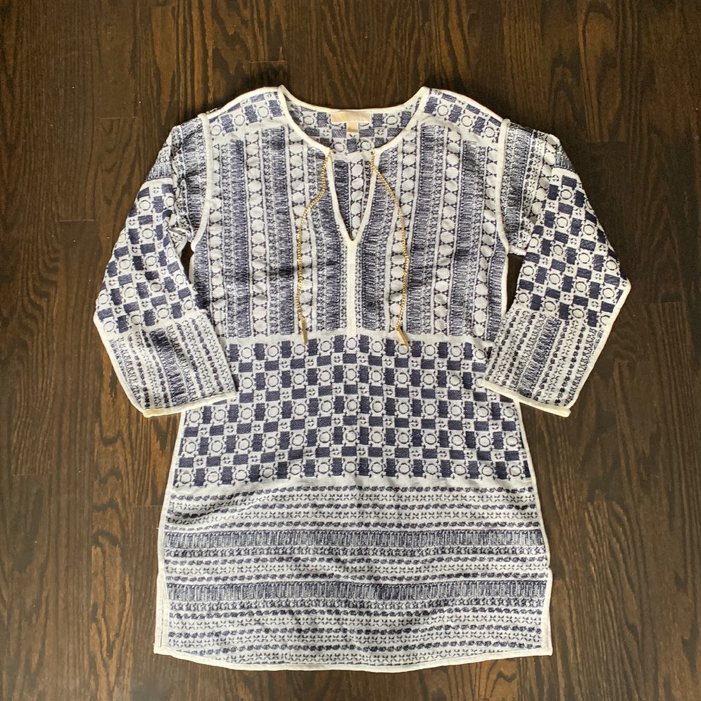 MICHAEL Michael Kors Blue and White Dress size S
